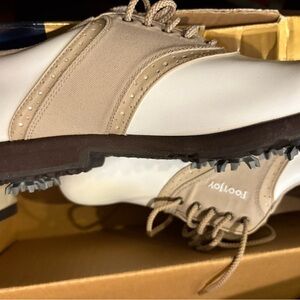 FootJoy Tan and White Athletic Golf Shoes